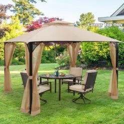 10' X 12' Patio Gazebo Replacement Top Cover 2-Tier Canopy CPAI-84 Outdoor -Costway GUEST 0505bb4d c2b2 4ab1 828e 05390994b631