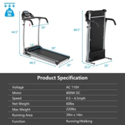 Costway 800W Folding Treadmill Electric /Support Motorized Power Running Fitness Machine Black -Costway GUEST 07aea44d 83bd 4b0d bd4e 2ca9ab5e1dfb