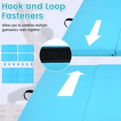 Costway 4'x8'x2'' Gymnastics Mat Thick Folding Panel Aerobics Exercise Gym Fitness Blue/Navy -Costway GUEST 084c39e6 3456 4154 91f9 eedad05d8bb0