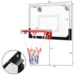 Over-The-Door Mini Basketball Hoop Includes Basketball & Hand Pump 2 Nets Indoor Sports -Costway GUEST 09894492 5b3b 499e 8ea3 9f3045f9806c