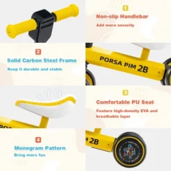 Costway Baby Balance Bike For 1-3 Years Old Riding Toy No Pedal For Boys & Girls Yellow 18 Costway Baby Balance Bike For 1-3 Years Old Riding Toy No Pedal For Boys & Girls Yellow -Costway GUEST 0accd65f 1e33 440e b908 aecc5562f9df