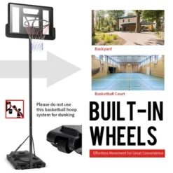 Height Adjustable Portable Basketball Hoop System Shatterproof Backboard Wheels 2 Nets -Costway GUEST 0cf2715a b90d 4951 836a aeff302f02e5
