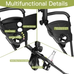 Costway Foldable 3 Wheel Golf Pull Push Cart Trolley Scorecard Drink Holder Mesh Bag -Costway GUEST 0d237bc3 7c15 4bd5 9021 fe0249e6962e