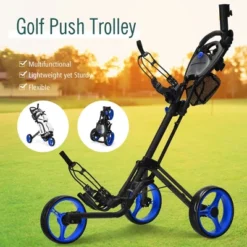Costway Folding 3 Wheels Golf Push Cart W/Brake Scoreboard Adjustable Handle RedBlueGreyGreen -Costway GUEST 0d7867ab c8c5 47a3 a260 8c3258f55a08