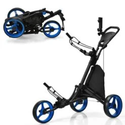 Costway Folding 3 Wheels Golf Push Cart W/Bag Scoreboard Adjustable Handle RedBlueGreyGreen -Costway GUEST 0dc95c46 0ab4 41e4 9da0 8ad228a686de