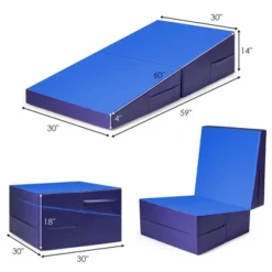 Costway Incline Gymnastics Exercise Mat Folding Wedge Ramp Fitness Mat Tumbling Blue -Costway GUEST 0dd44c00 4193 4dfe 8f1c 8529299bce92