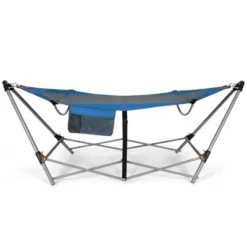 Costway Folding Hammock Indoor & Outdoor Hammock With Side Pocket & Iron Stand -Costway GUEST 0de4d4d0 5538 476d 8300 6256c46fc232