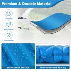 Costway 3 Inch Inflatable Camping Sleeping Pad Waterproof & Comfortable Sleeping Mat Blue/Green -Costway GUEST 0ec57985 77c3 42ed 9f6a 7b9e16cef69a