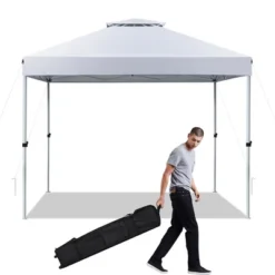 Costway 2-Tier 10' X 10' Pop-up Canopy Tent Instant Gazebo Adjustable Carry Bag With Wheel -Costway GUEST 1117ab7a 6a46 4c0d 8547 22b1901e2b33