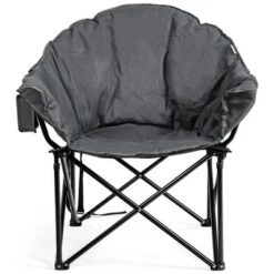 Costway Folding Camping Moon Padded Chair With Carry Bag Cup Holder Portable Navy BrownGrey -Costway GUEST 112a5b1f b7f2 4ac7 b0f4 664aecb0e338