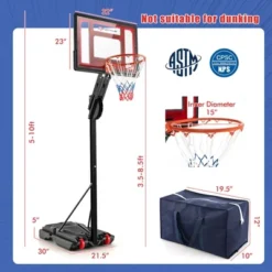 Costway Portable Basketball Hoop System 5-10 FT Adjustable With Weight Bag Wheels Outdoor -Costway GUEST 125f1460 1809 43ec b002 0fc6c46371f4