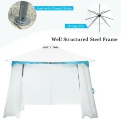 Costway 2 Tier 10'x10' Patio Gazebo Canopy Tent Steel Frame Shelter Awning W/Side Walls 17 Costway 2 Tier 10'x10' Patio Gazebo Canopy Tent Steel Frame Shelter Awning W/Side Walls -Costway GUEST 12841e75 da1e 4955 894e 5cbb19578e26