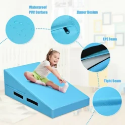 Costway Incline Gymnastics Mat Wedge Ramp Gym Fitness Skill Shape Tumbling Mat W/Handles -Costway GUEST 12cb5850 140a 4f86 bf49 0d596a514ddb