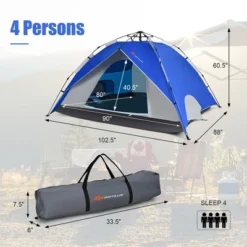 Costway 4 Person Instant Pop-up Camping Tent 2-in-1 Double-Layer Waterproof Tent -Costway GUEST 13afcd4c 2ed3 4d5d bed5 c3a8ac59102d