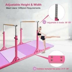 Costway Kids Gymnastics Parallel Bars Double Horizontal Bars Adjustable Width Height -Costway GUEST 15cb5d3c e557 4839 85da a3828a6ada7d