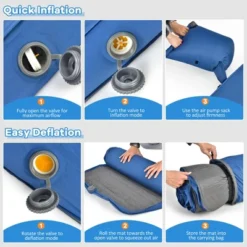 Costway Folding Sleeping Pad, Self Inflating Camping Mattress With Carrying Bag GreenBlue 16 Costway Folding Sleeping Pad, Self Inflating Camping Mattress With Carrying Bag GreenBlue -Costway GUEST 191c29f9 e759 4472 8a0a af484cad9784