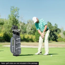 Costway 36 Costway Lightweight Golf Cart Bag With 15 Way Top Divider Individual Putter Well Cooler Bag Black/Green/Red