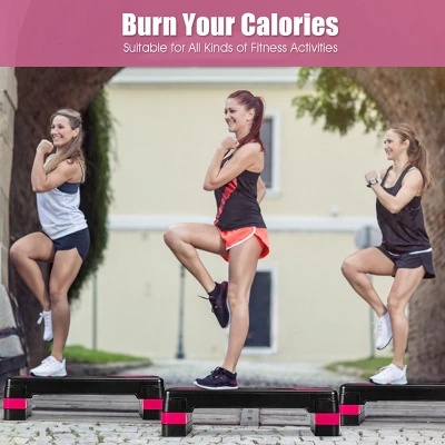 Costway 31'' Aerobic Ex Ercise Stepper Cardio Trainer 3 In 1 Adjustable Height 4'' - 6'' - 8'' 5 Costway 31'' Aerobic Ex Ercise Stepper Cardio Trainer 3 In 1 Adjustable Height 4'' - 6'' - 8'' - Image 3