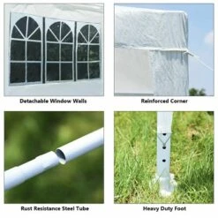 Costway Canopy Party Wedding Event Tent 10'x10' Heavy Duty Outdoor Gazebo Side Walls -Costway GUEST 1c103f85 c6ac 4d4e b041 726f62c59794