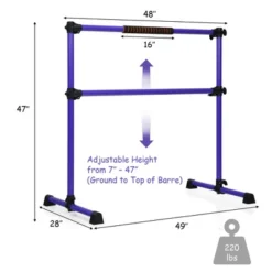 Costway 4ft Portable Ballet Barre Freestanding Adjustable Double Dance Bar Purple -Costway GUEST 1c88cef4 e8db 43fb 8739 95cccee84de0