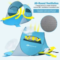 Costway Pop Up Beach Tent Anti-UV UPF 50 Plus Portable Sun Shelter For 3-4 Person -Costway GUEST 1d5f641d 8218 48a5 bd5e 489d71023167