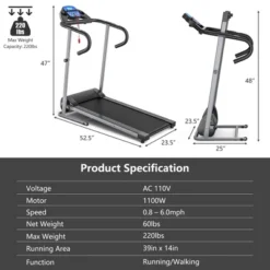 Costway 1100W Folding Treadmill Electric Support Motorized Power Running Fitness Machine 19 Costway 1100W Folding Treadmill Electric Support Motorized Power Running Fitness Machine -Costway GUEST 1e56f4ca 031e 490f 88cf 3a42be3b61ac