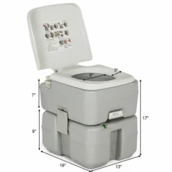 Costway 5.3 Gallon Portable Travel Toilet Outdoor Camping Toilet W/ Piston Pump Flush -Costway GUEST 23642419 9595 43bf 9634 43d4eebe0e1e