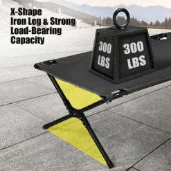 Costway Folding Camping Cot & Bed Heavy-Duty For Adults Kids W/ Carrying Bag 300LBS Grey -Costway GUEST 239604b9 b76e 45f6 942b 070696b1b0ec