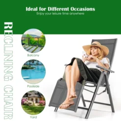 Costway 2PCS Patio Outdoor Folding Reclining Lounge Chair W/ Adjustable Backrest -Costway GUEST 23ebaf13 57f1 4b1f b26c 1cfcad87744b