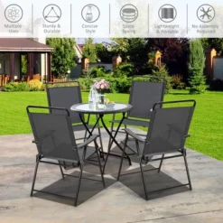 Costway 4PCS Outdoor Patio Folding Chair Armrest Portable Camping Lawn Garden -Costway GUEST 25ed9f60 7d41 46fa 97ac 6cf363820210