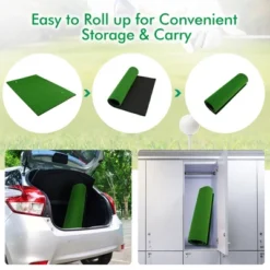 Costway 5' X 3' Standard Realistic Feel Golf Practice Mat Putting Mat Synthetic Turf W/3 Tees -Costway GUEST 26966ab7 077a 4773 832a b44d5f2fdd0b