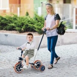 Costway 4 In 1 Kids Tricycles With Push Handle & Training Wheels Baby Balance Bike Navy/Pink -Costway GUEST 26e716dc 03db 4693 adea a8d59cb3184d