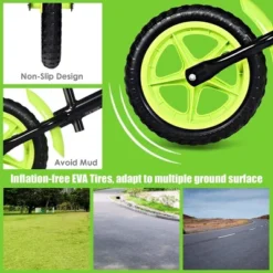 Costway 12'' Toddler Balance Bike No Pedal Bicycle With Fenders Adjustable Seat For 2-5 Years Old YellowGreen -Costway GUEST 279e423d f0a0 4e04 b108 dc702b9d98db