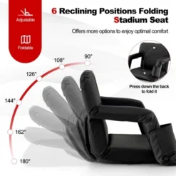 Costway Stadium Seat For Bleachers With Back Support 6 Reclining Positions Padded Cushion -Costway GUEST 28e24f67 ef01 4c2f bd3c a261d7a58b67