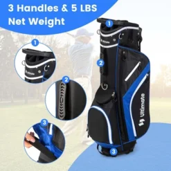 Costway Lightweight Golf Stand Bag With 14 Way Top Dividers 6 Pockets Cooler Bag Rain Hood Blue/Gray/Red -Costway GUEST 293462ff 78cc 4059 a681 a91b48af70cf