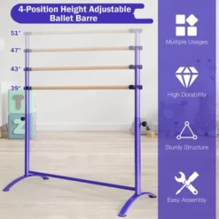 Costway 51'' Portable Freestanding Stretching Dancing Ballet Bar With4 Adjustable Heights -Costway GUEST 29672b3d 0363 4ac1 bdc4 8fa0278d2572