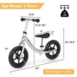 Babyjoy Aluminum Balance Bike For Kids Adjustable No Pedal Training Bicycle -Costway GUEST 29877f28 9f78 44a9 a9bd 625212e96675