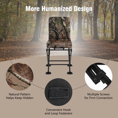 Costway Folding Silent Swivel Blind 360°Swivel Hunting Chair W/All-terrain Foot Pads 10 Costway Folding Silent Swivel Blind 360°Swivel Hunting Chair W/All-terrain Foot Pads - Image 8