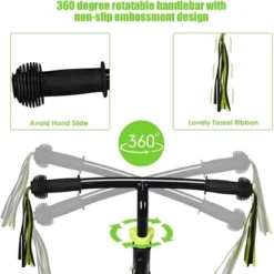 Costway 12'' Toddler Balance Bike No Pedal Bicycle With Fenders Adjustable Seat For 2-5 Years Old YellowGreen -Costway GUEST 29f3654d 947d 448f af4c f211c4d01840