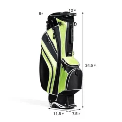 Costway Golf Stand Cart Bag Club W/6 Way Divider Carry Organizer Pockets Storage Green -Costway GUEST 2a0a672c b4f0 4edc b06a 975d77174d0a
