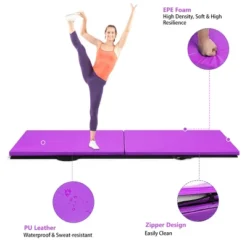 Costway 6''x 2''Gymnastics Yoga Mat Thick Two Folding Panel Gym Purple 19 Costway 6''x 2''Gymnastics Yoga Mat Thick Two Folding Panel Gym Purple -Costway GUEST 2d001307 a895 4a94 b463 447277716eb4