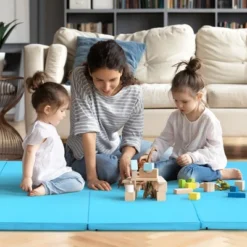 Costway 4'x8'x2'' Gymnastics Mat Thick Folding Panel Aerobics Exercise Gym Fitness Blue/Navy -Costway GUEST 2d47718d f75f 4bc7 9bd9 947d4dfeabdf