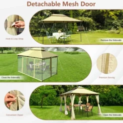 Costway 2-Tier 10'x13' Steel Gazebo Canopy Tent Shelter Patio Garden Outdoor Netting 18 Costway 2-Tier 10'x13' Steel Gazebo Canopy Tent Shelter Patio Garden Outdoor Netting -Costway GUEST 2de18f9f 37c8 4a3e 850e 838918013fec