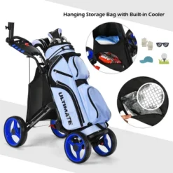 Costway Folding 4 Wheels Golf Push Cart W/Bag Scoreboard Adjustable Handle RedBlueGrayGreen 17 Costway Folding 4 Wheels Golf Push Cart W/Bag Scoreboard Adjustable Handle RedBlueGrayGreen -Costway GUEST 2e2ec7e3 1b45 4485 ad51 d6face534132