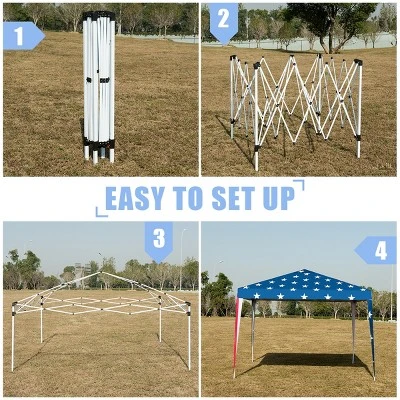 Costway 10'x10' Folding Pop Up Tent Gazebo Canopy Mesh Sidewall 8 Costway 10'x10' Folding Pop Up Tent Gazebo Canopy Mesh Sidewall - Image 6