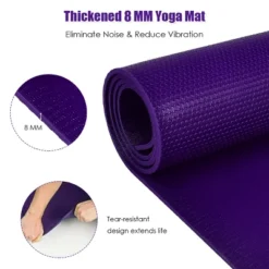 Large Yoga Mat 6' X 4' X 8 Mm Thick Workout Mats For Home Gym Flooring Purple -Costway GUEST 300530d8 064b 4e84 a462 cbb83be0e242