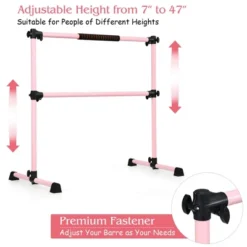Costway 4ft Portable Ballet Barre Freestanding Adjustable Double Dance Bar Pink -Costway GUEST 301d9bcb 90a2 4139 8b4f b04554298180