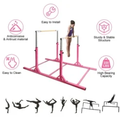 Costway Kids Gymnastics Parallel Bars Double Horizontal Bars Adjustable Width Height -Costway GUEST 304c724b 80b8 4bdb be40 9522a2052fb7