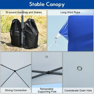 Costway 8x8 FT Pop Up Canopy Tent Shelter Wheeled Carry Bag 4 Canopy Sand Bag 10 Costway 8x8 FT Pop Up Canopy Tent Shelter Wheeled Carry Bag 4 Canopy Sand Bag - Image 8