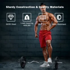 Costway 48''Chrome Steel Olympic EZ Curl Bar 28mm Grip Home Gym Fitness Equipment Silver -Costway GUEST 33d6617e 0bfb 4e94 8e62 4a7a62846241